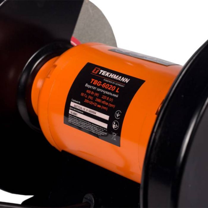 Верстат заточувальний Tekhmann TBG-6020 L 600Вт коло 200мм 2980об·хв 11.5кг