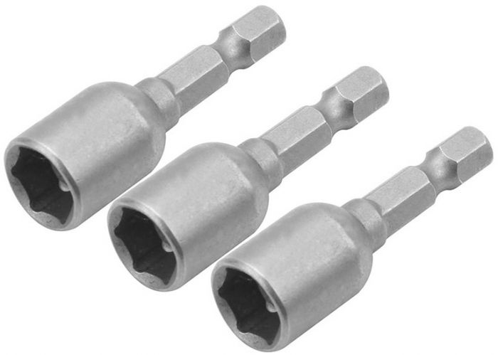 Головки торцеві Tolsen магнітні, набір 3шт, 1/4"х48мм, 8мм,  сталі 40Cr