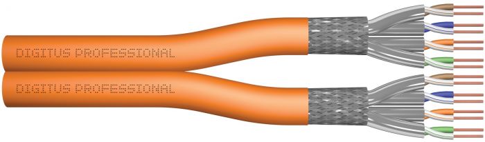 Кабель "вита пара" DIGITUS CAT 7 S-FTP, 1000м, AWG 23/1, LSZH, помаранчевий