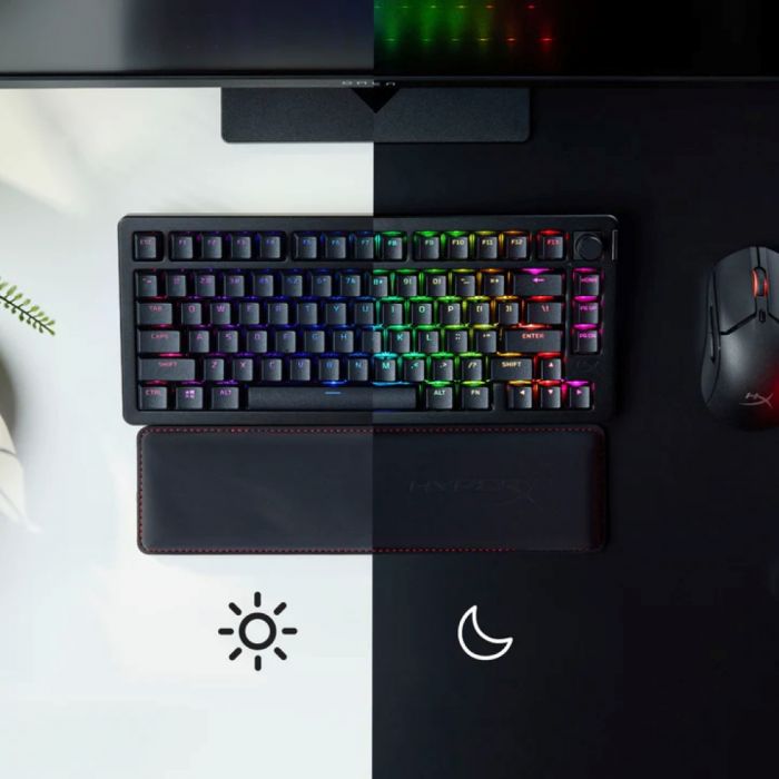 Клавіатура механічна HyperX Alloy Rise 75key, Red, USB-A/WL/BT, EN/UA, RGB, чорний