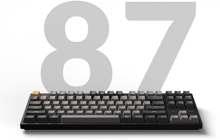 Клавіатура механічна Keychron C1 Pro 87Key, K pro Red, USB-A, QMK/VIA, Hot-swap, EN/UKR, RGB, чорний