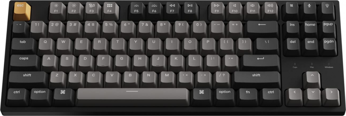 Клавіатура механічна Keychron C1 Pro 87Key, K pro Red, USB-A, QMK/VIA, Hot-swap, EN/UKR, RGB, чорний