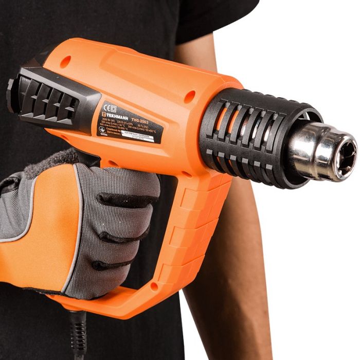 Фен будівельний Tekhmann THG-2003 2000Вт 50/400/600°С 250/250/500л·хв 0.7кг