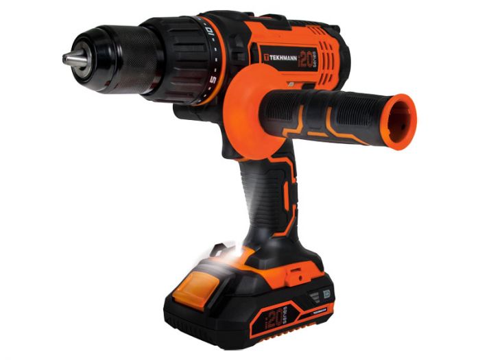 Шурупокрут-дриль ударний акумуляторний Tekhmann TCD-60/i20 kit 20В 1x2А·год 60Нм 440·1650об·хв 1.55кг