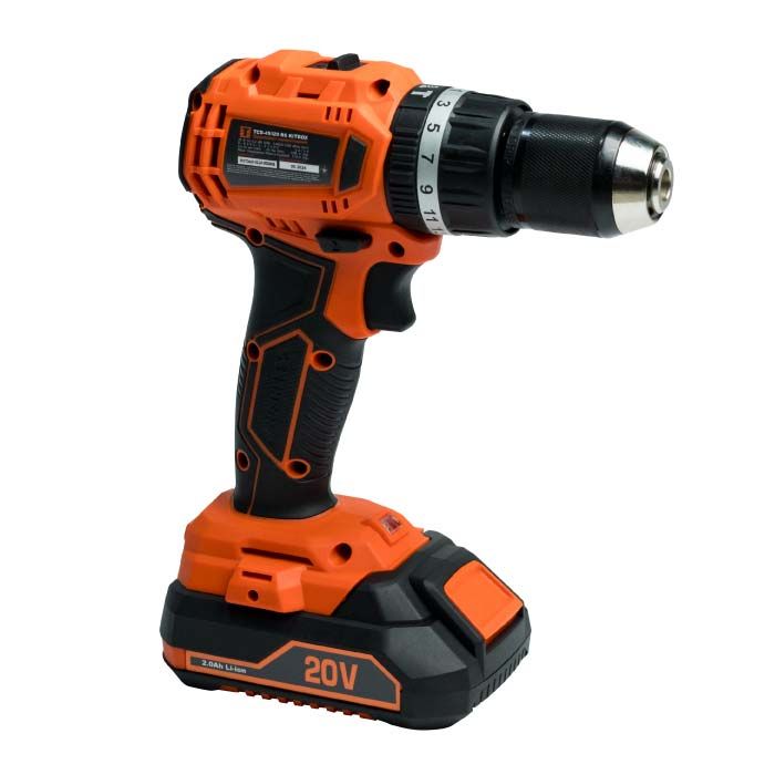 Шурупокрут-дриль акумуляторний Tekhmann TCD-45/i20 BS KITBOX 20В 45Нм 1x2.0А·год 0-400·1500об·хв 1.7кг