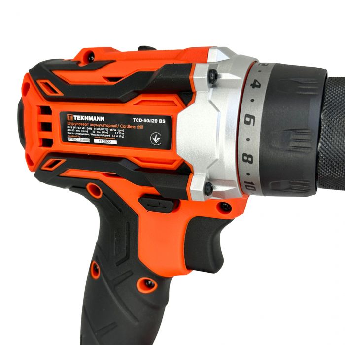 Шурупокрут-дриль акумуляторний Tekhmann TCD-50/i20 BS 20В 50Нм 0-500·1700об·хв без АКБ та ЗП