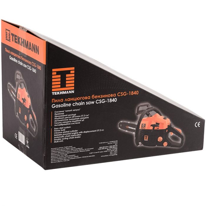 Пила ланцюгова бензинова Tekhmann CSG-1840 40см 1.8кВт/2.5л.с. 37.2см3 4.1кг