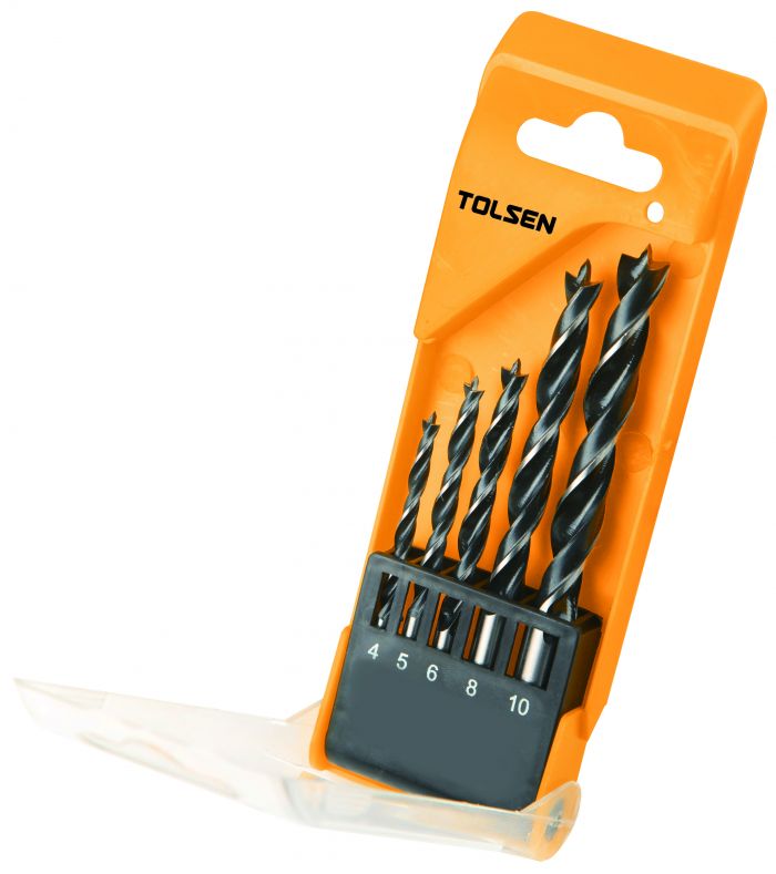 Набір свердел по дереву Tolsen, 5шт, 4-10мм, кейс