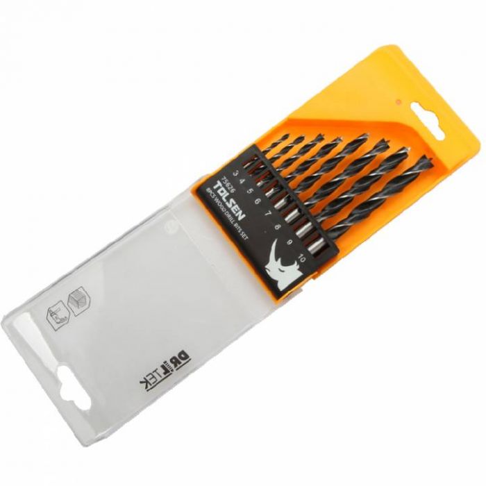 Набір свердел по дереву Tolsen, 8шт, 3-10мм, кейс