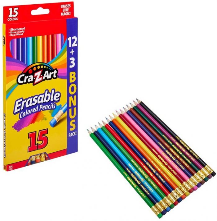 Кольорові олівці Cra-Z-Art з гумкою, 15шт