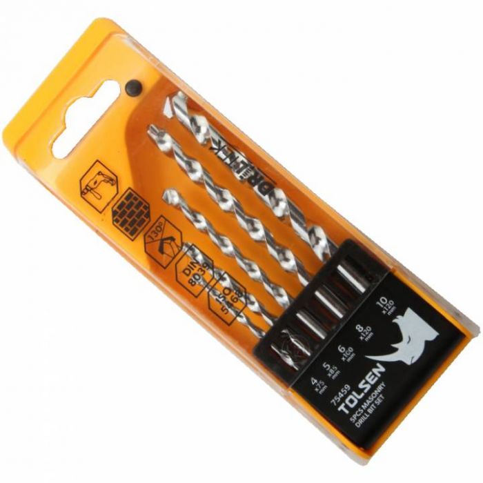 Набір свердел по цеглі Tolsen, 5шт, 4-10мм, кейс