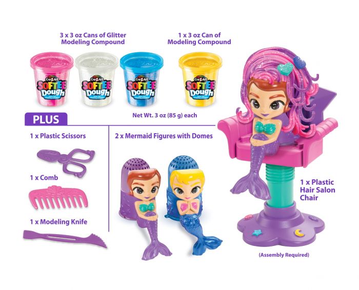Тісто для ліплення Cra-Z-Art Салон краси Блискуча русалка, набір 12од