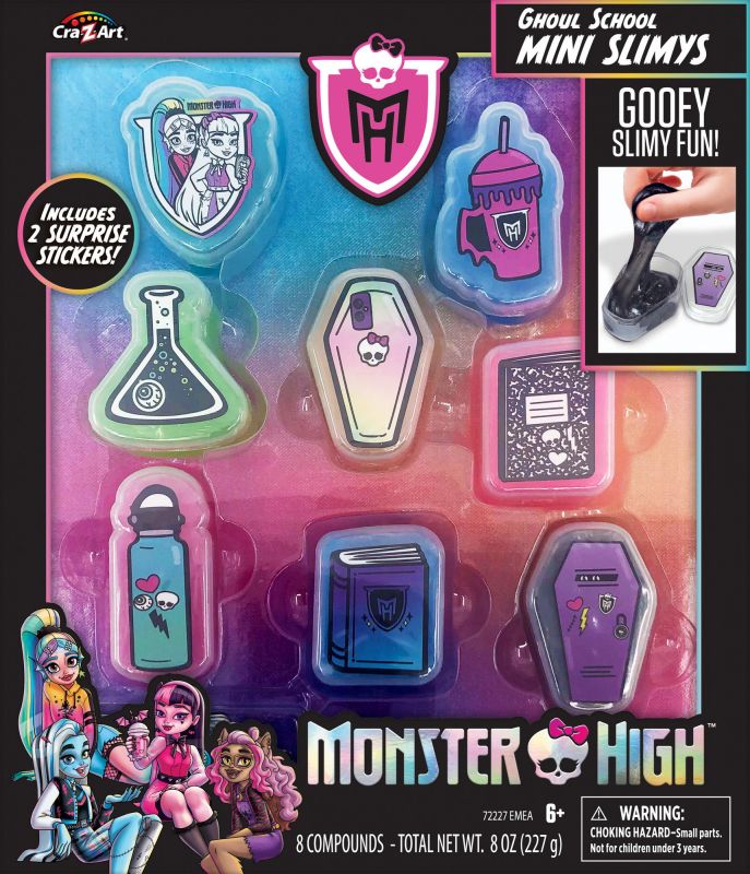 Слайм Cra-Z-Art Monster High Ghoul School Mini Mania, набір 8од