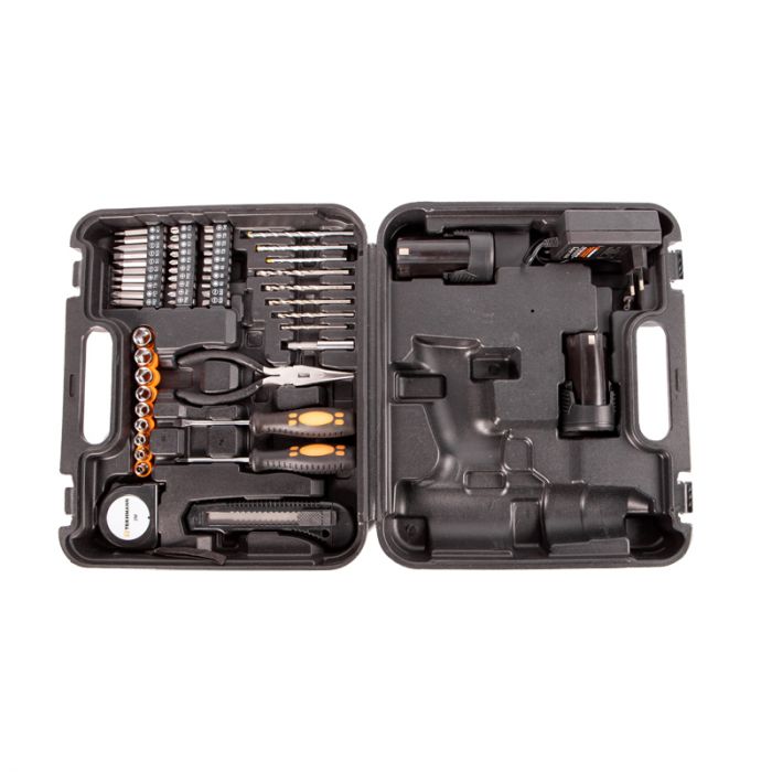 Шурупокрут-дриль акумуляторний Tekhmann TCD-12/2 BS Kit 12В 1х2А·год 30Нм 0-400·1400об·хв 1кг кейс з приляддям