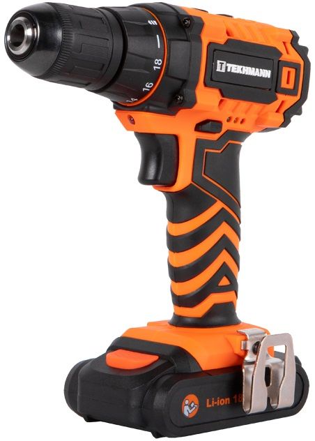 Шурупокрут-дриль акумуляторний Tekhmann TCD-18 LIW 18В 2х2А·год 28Нм 0-350·1300об·хв 1.3кг кейс
