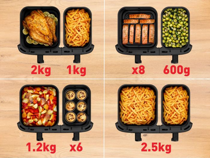 Мультипіч Tefal Dual Easy Fry XXL, 2700Вт, чаша-6.5+4.5л, сенсорне керув., 2 чаши, гриль, пластик, чорний