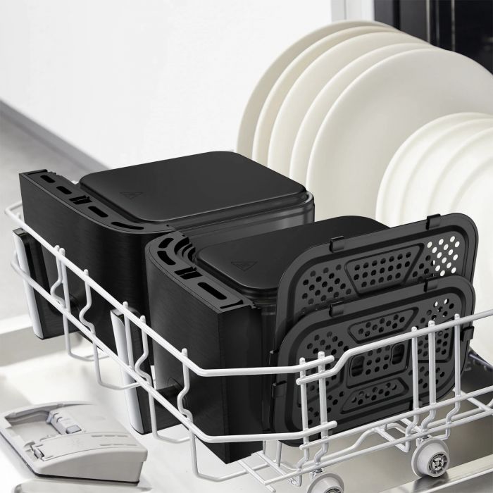 Мультипіч Tefal Dual Easy Fry XXL, 2700Вт, чаша-6.5+4.5л, сенсорне керув., 2 чаши, гриль, пластик, чорний