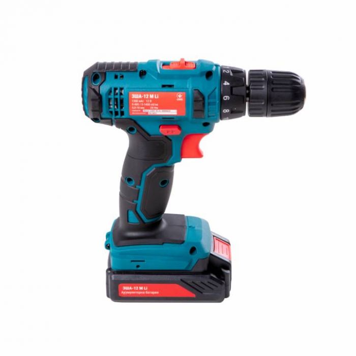 Шурупокрут-дриль акумуляторний Зеніт ЗША-12 М Li 12В 2х1.3А·год 28Нм 0-350·1300об·хв 1.1кг кейс