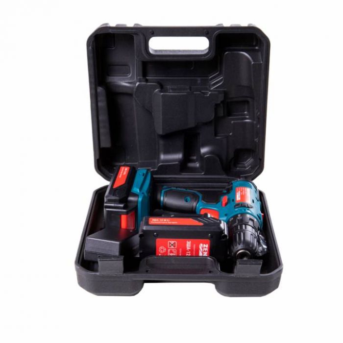 Шурупокрут-дриль акумуляторний Зеніт ЗША-12 М Li 12В 2х1.3А·год 28Нм 0-350·1300об·хв 1.1кг кейс