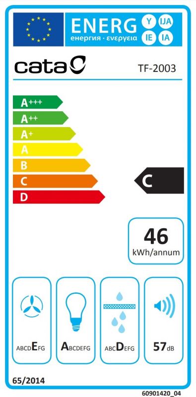 Витяжка Cata телескопічна, 70см, 600м.куб/год, TF-2003 Duralum 700, нерж