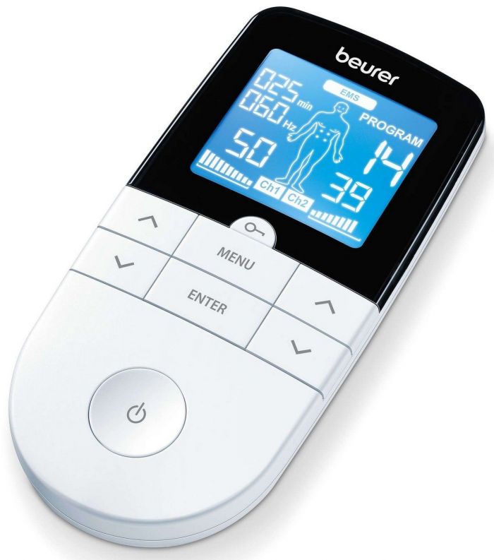 Електростимулятор Beurer для м'язів, 3*ААА, вага - 0.117кг, 35 програми, розслаблення, білий