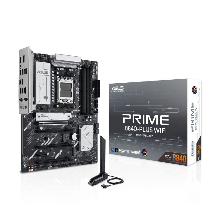 Материнcька плата ASUS PRIME B840-PLUS WIFI sAM5 B840 4xDDR5 M.2 HDMI DP WiFi BT ATX
