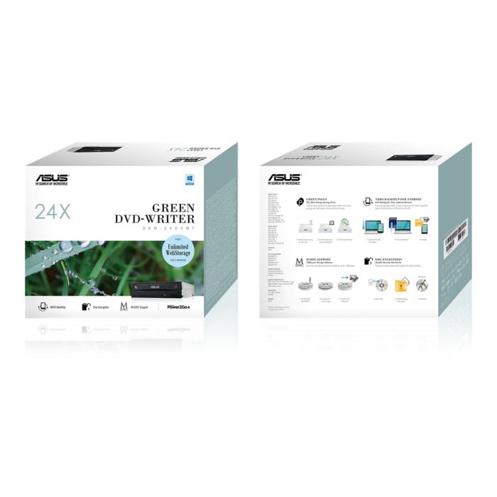 Привід оптичний внутрішній ASUS X Multi DRW-24D5MT DVD+-R/RW burner M-DISC SATA чорний BOX