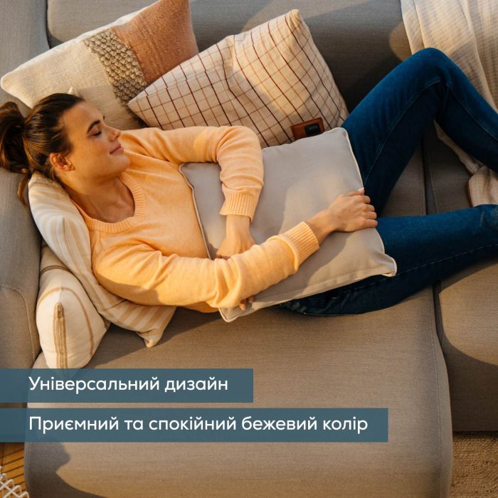 Масажна подушка Beurer для плечей, шиї, спини, ніг, літій- іонний акум., вага - 1,85кг, змінний чохол, бежевий