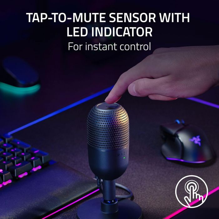 Мікрофон геймінговий Razer Seiren V3 Mini, Omni, USB-A, 1.2м, чорний