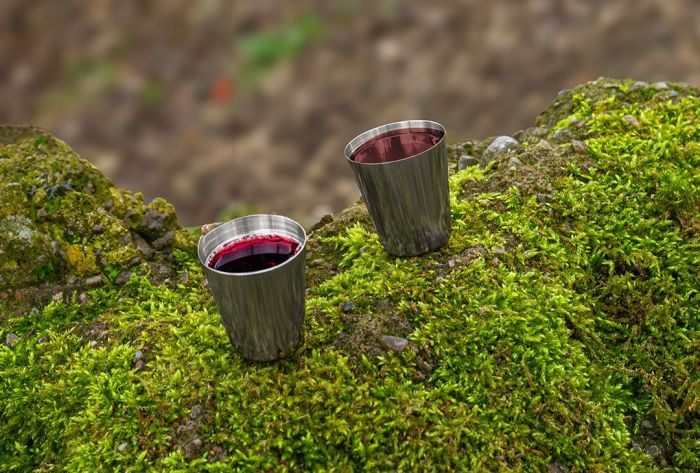 Стакани туристичні Neo Tools, 6 шт, 30мл, нержавеющая сталь, чохол