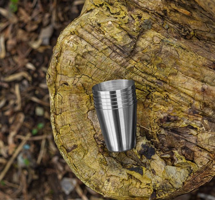 Стакани туристичні Neo Tools, 6 шт, 30мл, нержавеющая сталь, чохол