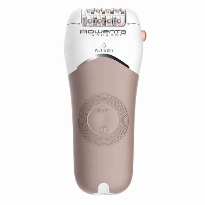 Епілятор Rowenta Aquasoft Wet&Dry пінцетний, акумуляторний , пінцет.-24, волог.+сух., насадок-4, пудровий