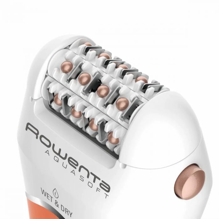 Епілятор Rowenta Aquasoft Wet&Dry пінцетний, акумуляторний , пінцет.-24, волог.+сух., насадок-3, кораловий