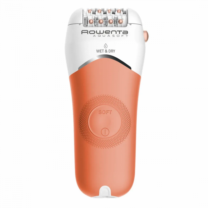 Епілятор Rowenta Aquasoft Wet&Dry пінцетний, акумуляторний , пінцет.-24, волог.+сух., насадок-3, кораловий