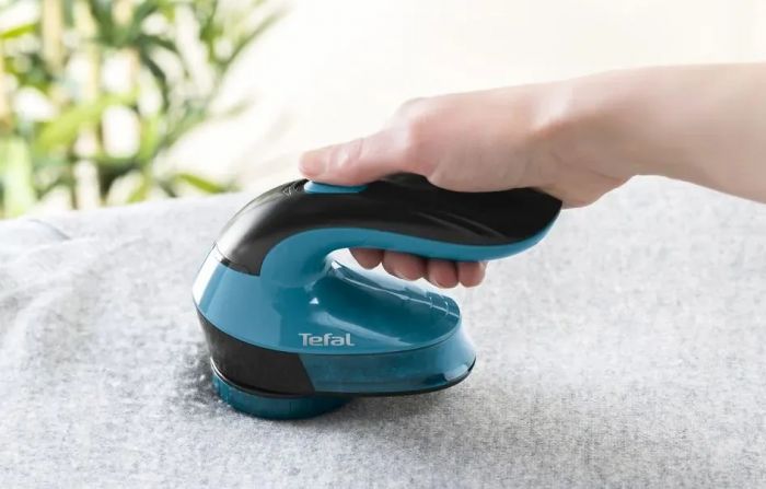 Машинка для видалення катишків Tefal, велика площа лез, ААx2 у комплекті, синій