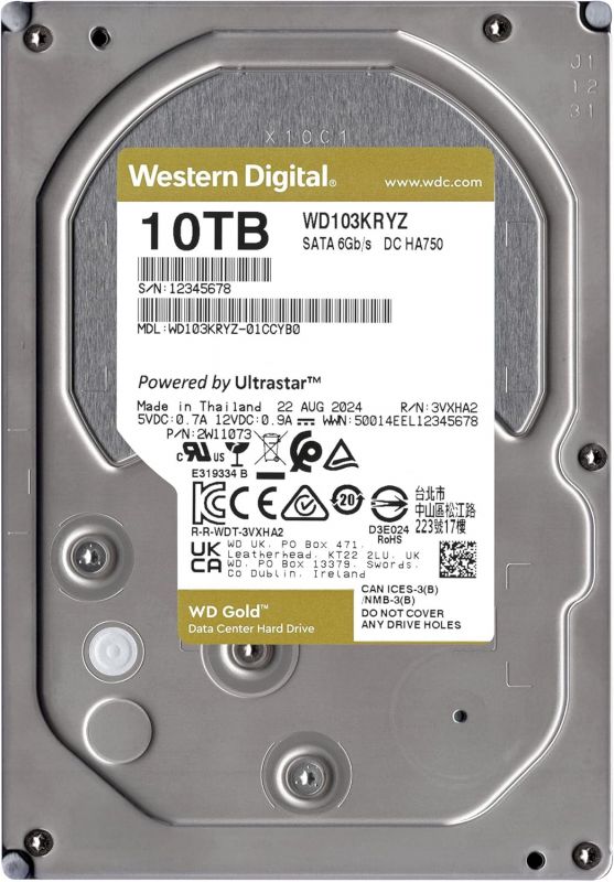 Жорсткий диск WD 10TB 3.5" 7200 256MB SATA Gold