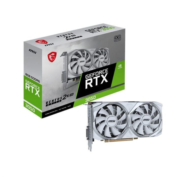 Відеокарта MSI GeForce RTX 3050 8GB GDDR6 VENTUS 2X XS WHITE OC білий