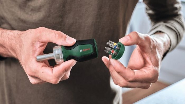 Викрутка Bosch з тріскачкою, 6 насадок, руків'я TPR , 111мм, сталь CrV