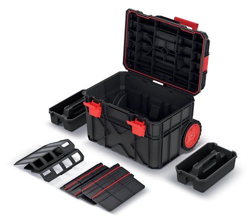 Ящик модульний для інструменту Kistenberg X Block PRO, на коліщатках, телескопічна ручка, 21", 54.6*38*40см, пластик