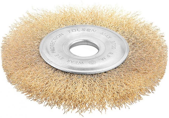 Щітка дискова Tolsen Профі, рифлений дріт 0.3мм, діаметр 125мм, посадковий розмір 22.2мм