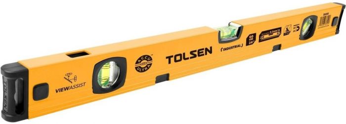 Рівень Tolsen, 60см, 3 капсули, алюмінієвий, з магнітами