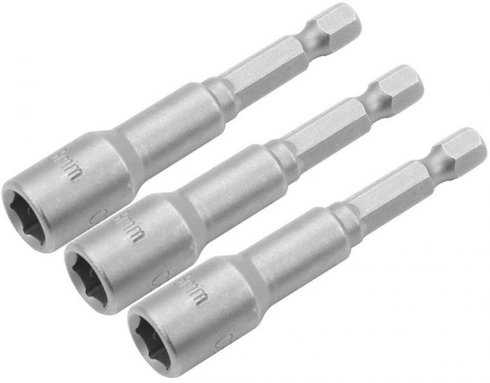 Головки торцеві Tolsen магнітні, набір 3шт, 1/4"х65мм, 11мм,  сталі 40Cr