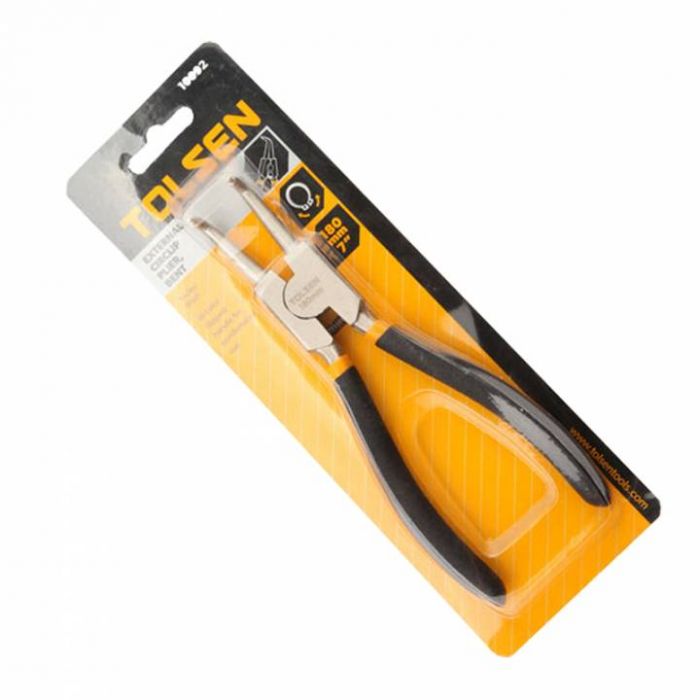 Щипці для стопорних кілець Tolsen, вигнуті, 19-60мм, 160мм