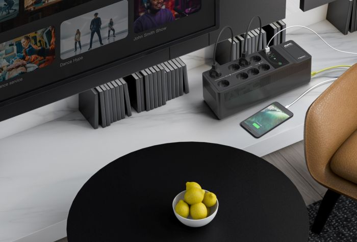 Джерело безперебійного живлення APC Back-UPS 1050VA/600W, USB charging port, USB, 6+2 Schuko