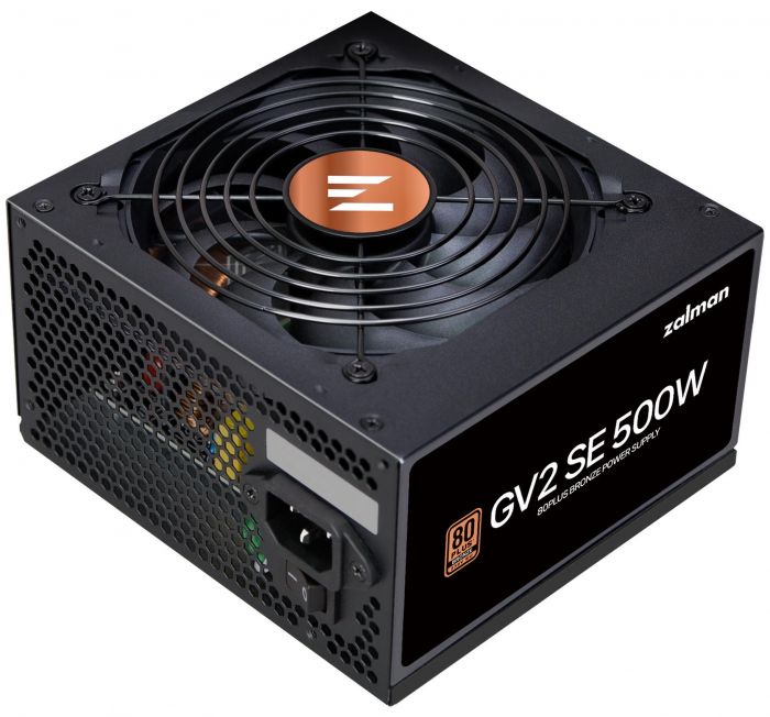 Блок живлення Zalman GV2SE  (500W) 88%, 80+ Bronze, 120мм, 1xMB 24pin(20+4), 1xCPU(4pin+ 8pin), 3xMolex, 6xSATA, 2xPCIe 8pin(6+2)