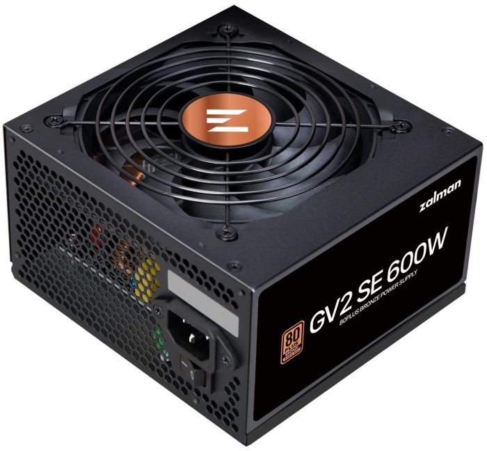 Блок живлення Zalman GV2SE  (600W) 88%, 80+ Bronze, 120мм, 1xMB 24pin(20+4), 1xCPU(4pin+ 8pin), 4xMolex, 6xSATA, 2xPCIe 8pin(6+2)