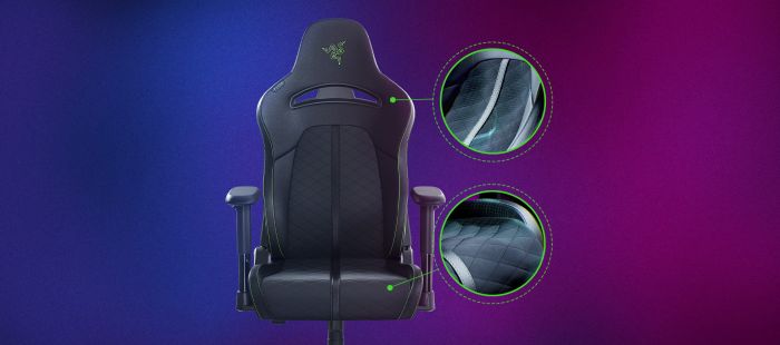 Крісло Razer Enki X  ПУ шкіра, 2D-Armrests, чорно-зелений