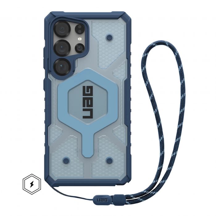 Чохол+ремінець UAG для Samsung Galaxy S25 Ultra, Pathfinder Clear with Magnet Bundle, Blues Lanyard