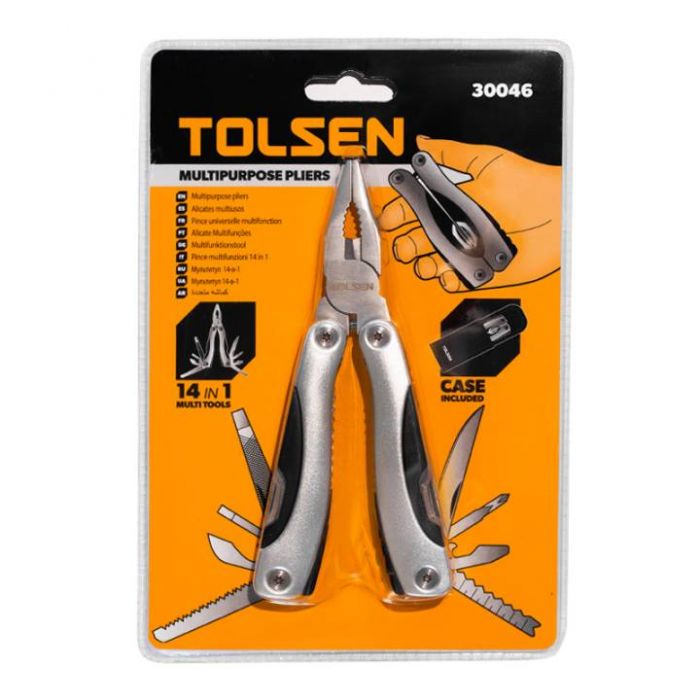 Мультитул Tolsen, 14 елементів, 102х46х23мм, 2Cr13