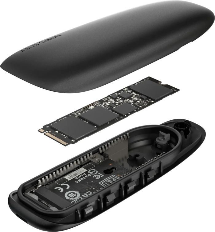 Портативний корпус ASUS для SSD COBBLE/BLK/G/AS/ESD-A1A/BLK/G/ PCIe NVMe M.2 2230/2242/2260/2280 USB Type-C 3.2 Gen 2x1